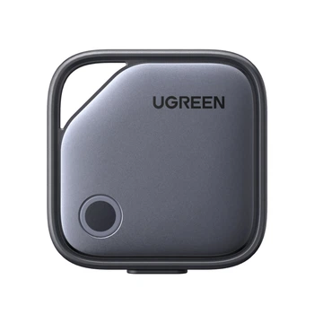 Bluetooth-трекер UGREEN FineTrack Duo CM916 Сертификация Apple Find My и Google Find Hub Аккумулятор 90 мА·ч iOS 14.5 и iPadOS 14.5 или новее Android 9.0 или новее без одновременной работы до 1 года работы Зарядка через USB-C Темно-серый (75646)
