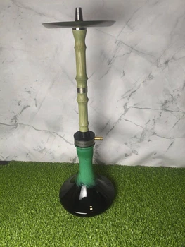 Кальян ATMOS Wood Steel Green — 65 см, нержавеющая сталь, дерево, стеклянная колба