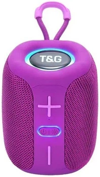 Портативна Bluetooth колонка T&G TG-658 бездротова акустика Bluetooth 5.3 8Вт USB TF карта AUX FM радіо світлодіодна підсвітка акумулятор 1200 мАг вбудований мікрофон для смартфона планшета ноутбука переносна колонка рожева