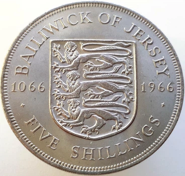 Монета Джерсі 5 шилінгів 1966- 900 років битви при Гастінгсі