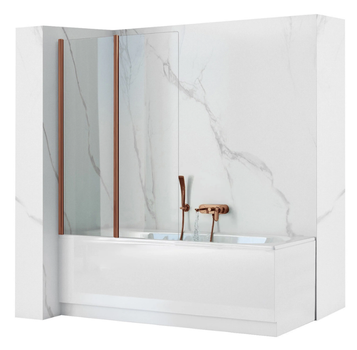 Шторка для ванны Rea Agat-2 складная 80x140 см brushed copper REA-W5696