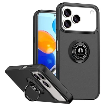 Чехол Fiji Colorframe для Infinix Note 60 / Note 60 Pro матовый бампер с кольцом подставкой Black