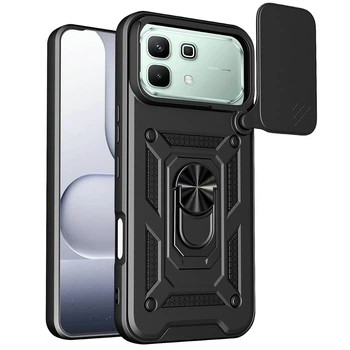 Чехол Fiji Camera Defence для Infinix Note 60 / Note 60 Pro бампер с защитой камеры и подставкой Black