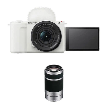 Беззеркальный фотоаппарат Sony ZV-E10 II + 16-50mm + 55-210mm White (ZV-E10M2)