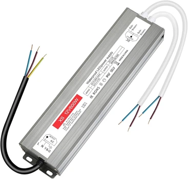 Трансформатор LED 12V 600W IP67 (50A) водонепроницаемый блок питания для светодиодов