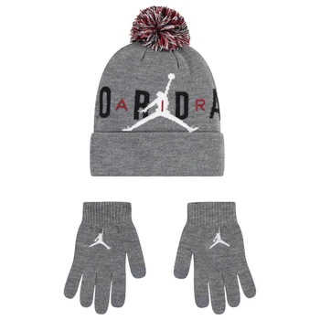Детский вязаный набор Jordan Nike шапка и перчатки 1160152418 (Серый 8-20) на обхват головы 50-55 см