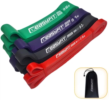 Резиновые петли-эспандеры Easyfit Origin 2-65 кг (4 шт) резинки для фитнеса, подтягиваний на турнике и тренировок EF-2654s (56002880)