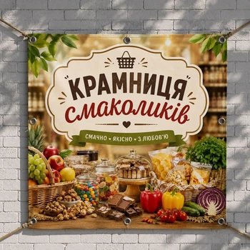 Баннер "Магазин вкусностей", размер 2х2 м.