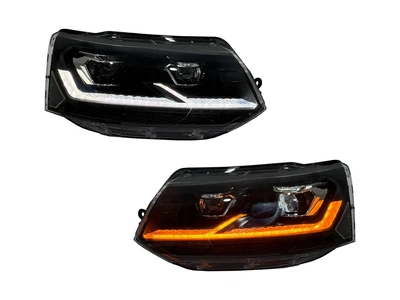 Full led фары стиль Multivan T6.1 2020+ для T5 2010-2015 (левая+ правая) комплектные с блоками для Volkswagen T5 GP 2010-2015 (9029)