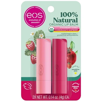 Набор бальзамов для губ EOS Strawberry Sorbet & Pomegranate Raspberry 2-Pack Lip Balm