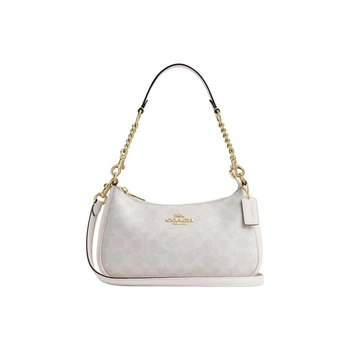 Coach Teri 25 — жіноча сумка-месенджер, екошкіра, знімний ремінець з логотипом, середня