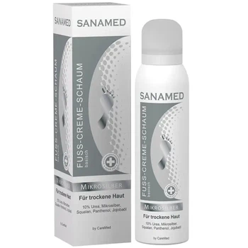 Крем-піна для ніг з 10% сечовиною та мікросріблом Sanamed Micro Silver Foot Cream Foam 150 мл