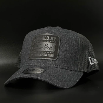 Черная кепка с сеткой New Era Patch Denim Black 9FORTY A-Frame Trucker 60915857