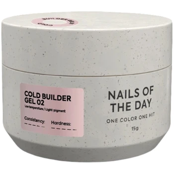 NAILSOFTHEDAY Cold Builder Gel 02 Нюдово-рожевий гель для нарощування нігтів, 15 мл