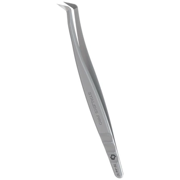 Пінцет STALEKS PRO Expert 44 Type 12 професійний для вій з насічками L-образний, 65' - TE-44/12
