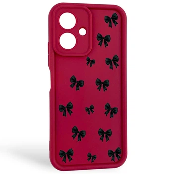 Чехол силиконовый Soft Touch с 3D принтом для Tecno Spark Go 2 бордовый (Полная защита камеры)