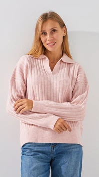 Поло однотонний жіночий On me 8527 One Size Пудровий shop (2000999253898)