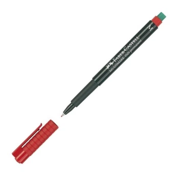 Маркер перманентний Faber-Castell OHP Multimark, A7, 80 аркушів, Multimark, 55 г/м2, Червоний, (152521)
