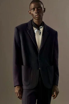 Блейзер чоловічий COS single-breasted wool-blend blazer - relaxed 1184734001 Eur 50 Синій