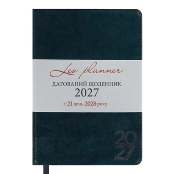 Щоденник діловий Leo Planner Case A5 датований 2027 інтегральний темний смарагд 368 сторінок (252745)