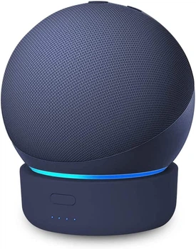 Аккумуляторная подставка GGMM синего цвета для Echo Dot 4th & 5th Generation пластиковая база для автономного питания смарт колонки на 7 часов