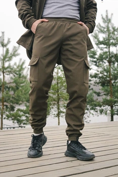 Мужские зимние штаны Softshell на флисе утепленные водостойкие Софтшелл Intruder XL Хаки