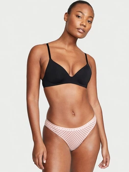 Хлопковые трусики бикини Victoria's Secret розовые в горох размер L арт. 30571