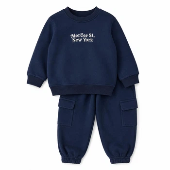 Детский теплый спортивный костюм (свитшот + брюки) для мальчика Zara 104-110 см Синий 82762