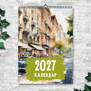 Календарь настенный перекидной "Города. Акварель" 13 листов формат А3 ENTERSTORE 42х29.7 см (ART 250191)