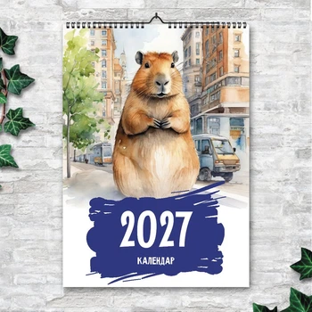 Календарь настенный перекидной Капибары в большом городе 13 ЛИСТОВ ENTERSTORE 42х29.7 см (ART 250181)