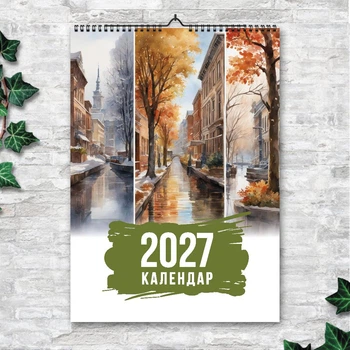 Календарь А3 настенный перекидной 2027 Города и природа. Акварель. 13 листов 42х29.7 см (ART 250176)