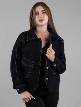 Женская демисезонная кофта из альпаки черная one size (2378)