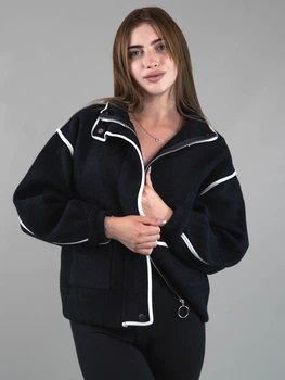Женская демисезонная кофта из альпаки черная one size (117)