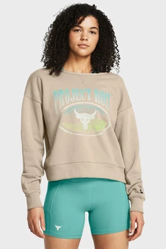 Жіночий бежевий світшот Pjt Rck HW Terry LS Q1 Under Armour L 1382705-203