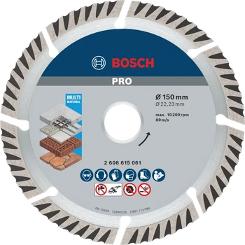 Алмазний відрізний диск Bosch PRO Multi Material 150 x 2.4 x 22.23 мм (2608615061)