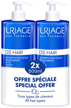 Набір шампунів для волосся Uriage DS Hair очищувальний 2 × 500 мл (ZES3661434009617)