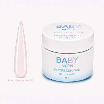 Жидкий гель для укрепления и моделирования ногтей BABY MOON Liquid Builder gel 4 in 1, 15 мл № 03 ( 5905123011573 )