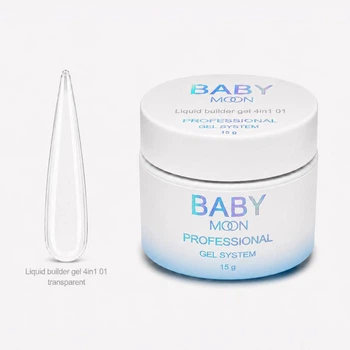 Жидкий гель для укрепления и моделирования ногтей BABY MOON Liquid Builder gel 4 in 1, 15 мл № 01 ( 5905123011559 )