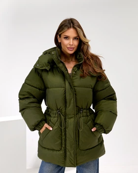 Зимный женский пуховик Eva Classic ЭЛИС зеленый 40