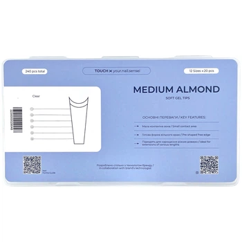 TOUCH Тіпси для нарощення Medium Almond, 240 шт