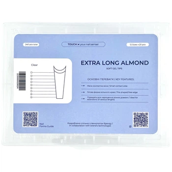 TOUCH Тіпси для нарощення Extra Long Almond, 240 шт
