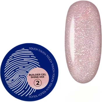 TOUCH Builder Gel Shine Mix 02 Камуфлюючий будівельний гель, 15 мл