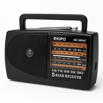 Радиоприемник KIPO KB-308AC с диапазонами AM/FM/TV/SW1-2