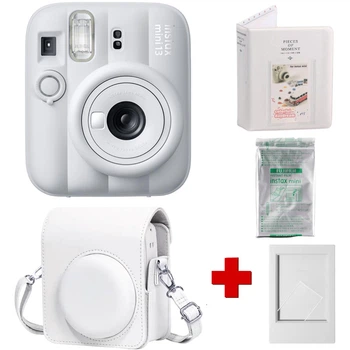 Набір камера Fujifilm Instax Mini 13 Clay White , Фотопапір 10шт, Чохол, Фотоальбом 64 фото Білий + в подарунок фоторамка (Подарункове пакування)