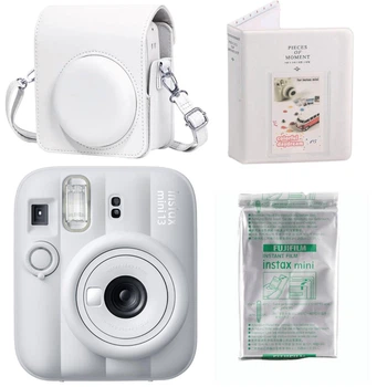 Набор камера Fujifilm Instax Mini 13 Clay White, Фотобумага 10шт, Чехол, Фотоальбом 64 фото Белый (Подарочная упаковка)