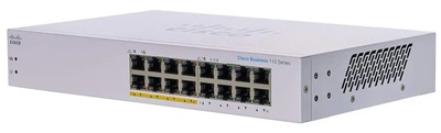 Комутатор Cisco Business CBS110-16PP / 16x Gigabit Ethernet / 8x PoE (64W) / 2x SFP / 1U / Серый (102246251) - Уценка