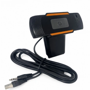 Веб-камера Okey HD 720P з автофокусом і мікрофоном, USB, для відеозв'язку та онлайн-навчання Black/Orange