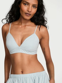 Бюстгальтер без косточек хлопковый Victoria's Secret 23551372 L Голубой (1162056621)