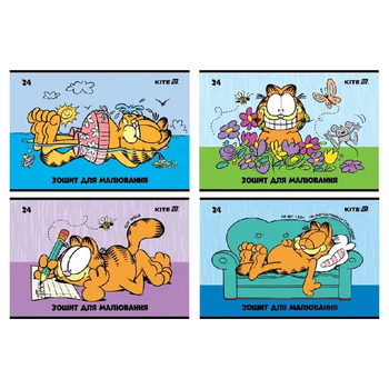 Альбом для малювання А4, 24 аркуші, 100 г/м2, мікс Garfield GF25-242 Kite
