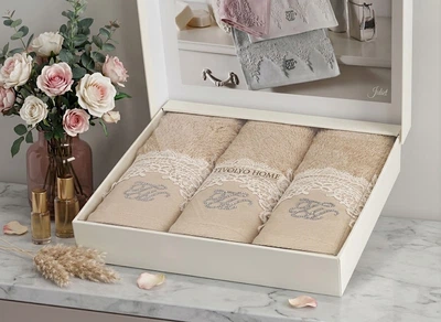 Набір рушників Tivolyo Home Juliet 3 шт 30*50 беж
